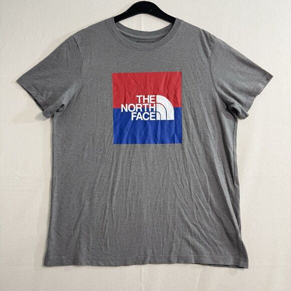 The North Face T-Shirt Womens Medium Logo Graphic Tee Short Sleeve Gray - Picture 1 of 6